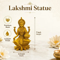 Golden Goddess Lakshmi Idol for Diwali Pooja Decor