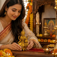 Golden Goddess Lakshmi Idol for Diwali Pooja Decor