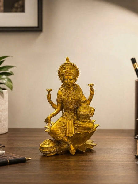 Golden Goddess Lakshmi Idol for Diwali Pooja Decor