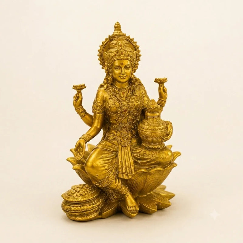 Golden Goddess Lakshmi Idol for Diwali Pooja Decor