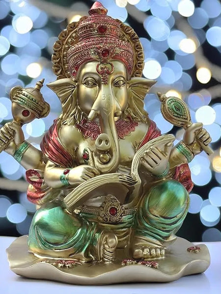 Lekhak Ganeshji Idol for Home Temple Mandir Decor