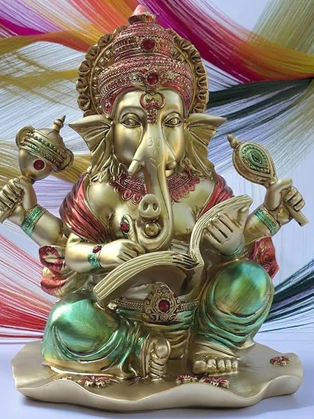 Lekhak Ganeshji Idol for Home Temple Mandir Decor