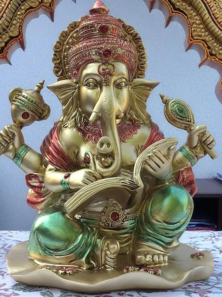 Lekhak Ganeshji Idol for Home Temple Mandir Decor