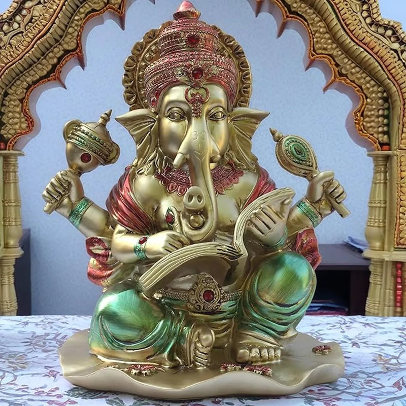 Lekhak Ganeshji Idol for Home Temple Mandir Decor