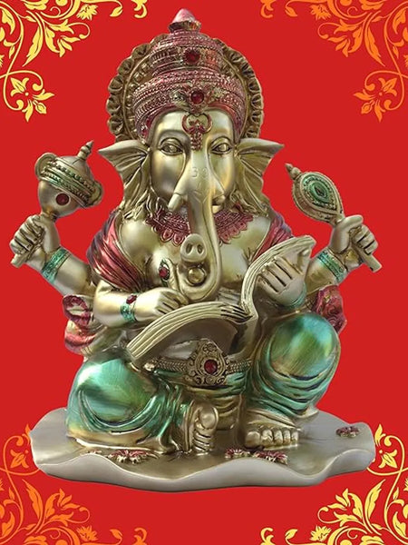Lekhak Ganeshji Idol for Home Temple Mandir Decor