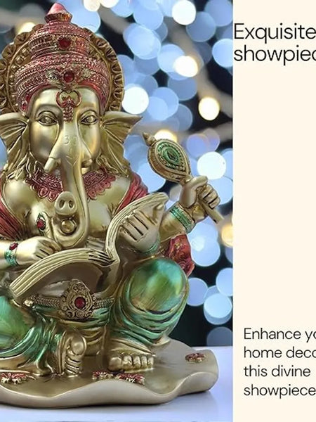 Lekhak Ganeshji Idol for Home Temple Mandir Decor