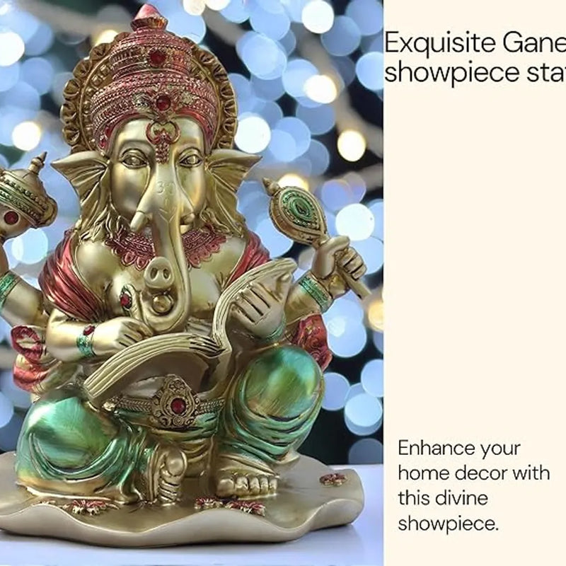 Lekhak Ganeshji Idol for Home Temple Mandir Decor