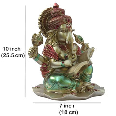 Lekhak Ganeshji Idol for Home Temple Mandir Decor