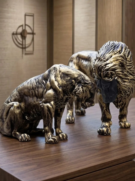 Royal Lion & Lioness Couple Showpiece for Home Decor