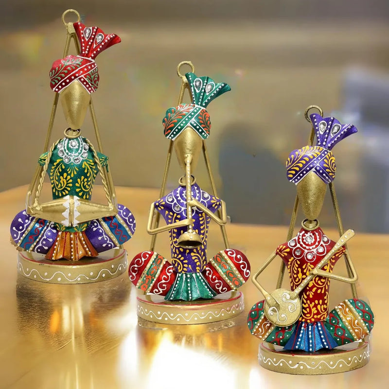 Traditional Musicians Tabletop/Wall Decor Statues, Set of 3