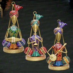 Traditional Musicians Tabletop/Wall Decor Statues, Set of 3