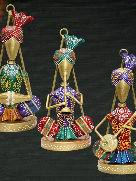 Traditional Musicians Tabletop/Wall Decor Statues, Set of 3