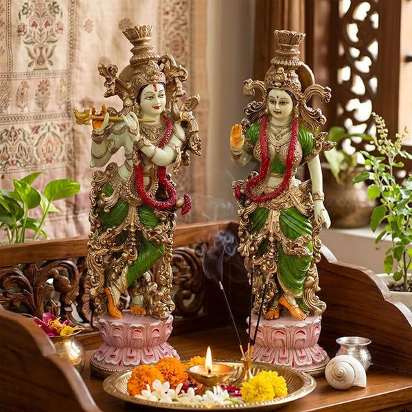 Radha Krishna Idol Pair for Home Mandir Decor