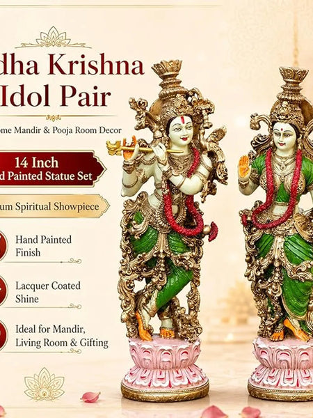 Radha Krishna Idol Pair for Home Mandir Decor
