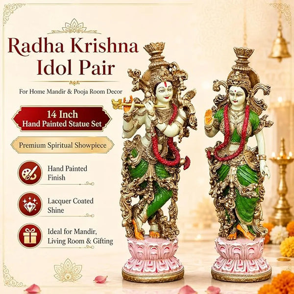 Radha Krishna Idol Pair for Home Mandir Decor
