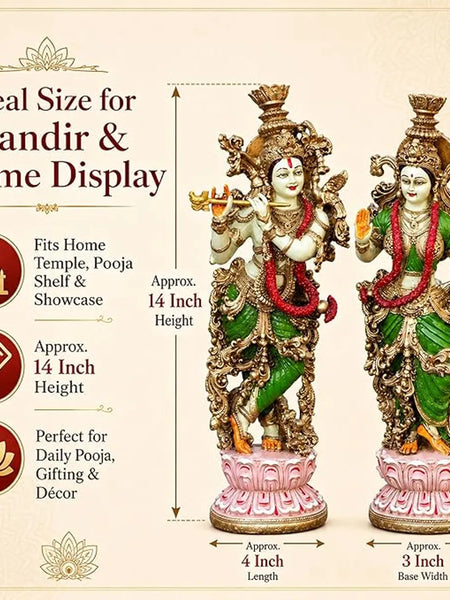 Radha Krishna Idol Pair for Home Mandir Decor