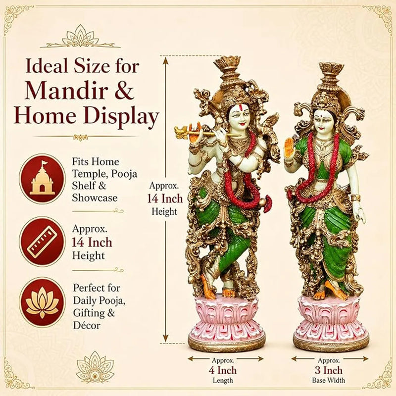 Radha Krishna Idol Pair for Home Mandir Decor