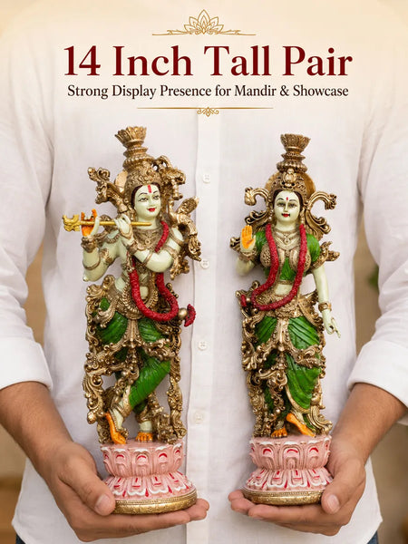 Radha Krishna Idol Pair for Home Mandir Decor