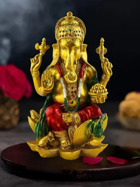 Red Lord Ganesha Idol for Diwali Pooja Decor