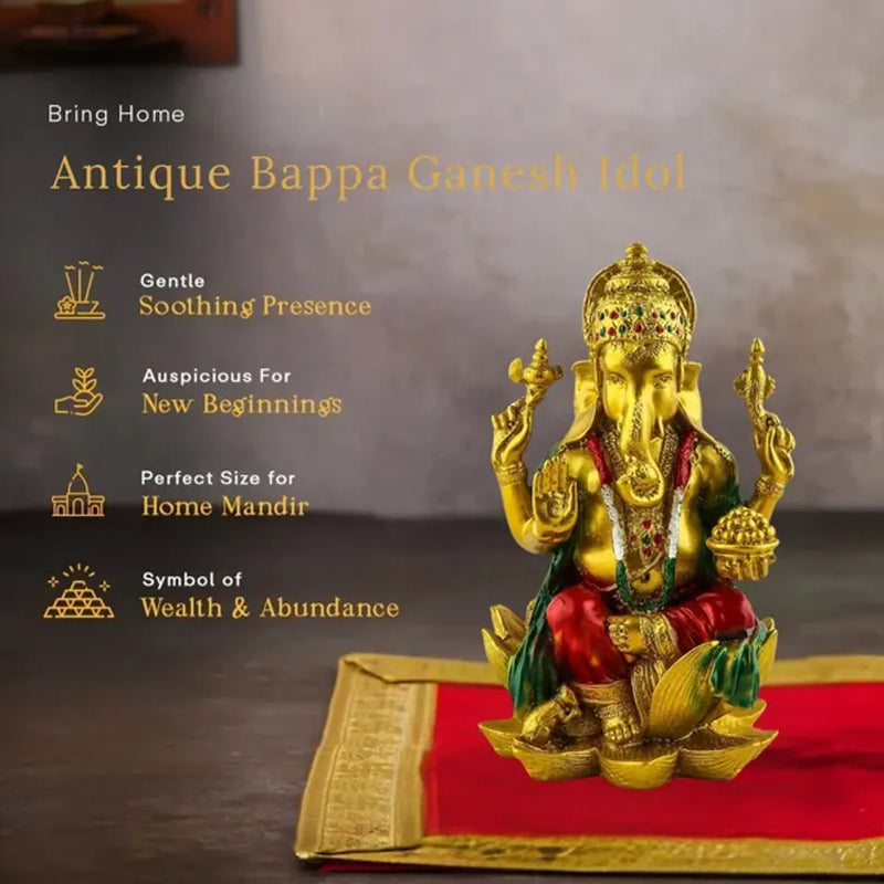 Red Lord Ganesha Idol for Diwali Pooja Decor