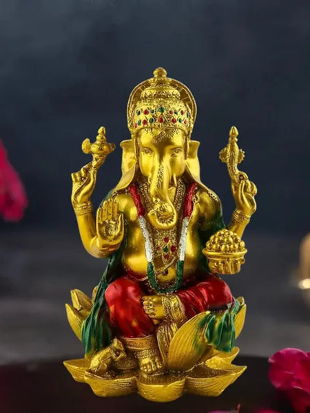 Red Lord Ganesha Idol for Diwali Pooja Decor