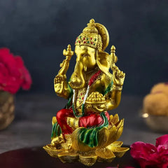 Red Lord Ganesha Idol for Diwali Pooja Decor