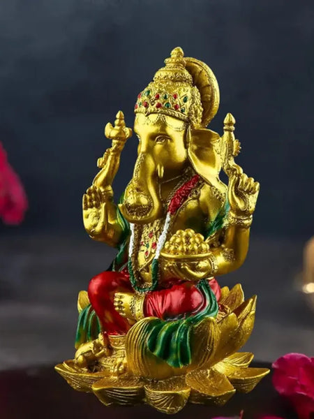 Red Lord Ganesha Idol for Diwali Pooja Decor
