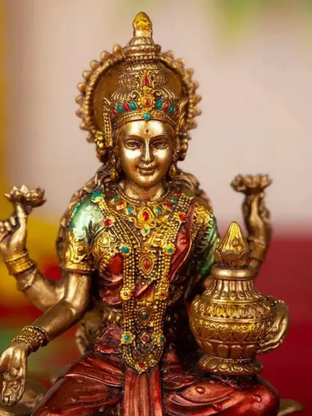 Red & Golden Laxmi Ganesh Idol Set for Diwali