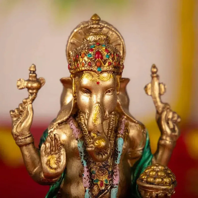 Red & Golden Laxmi Ganesh Idol Set for Diwali