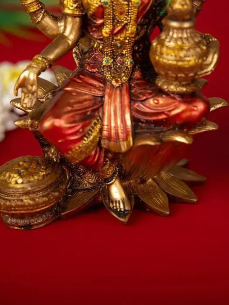 Red & Golden Laxmi Ganesh Idol Set for Diwali