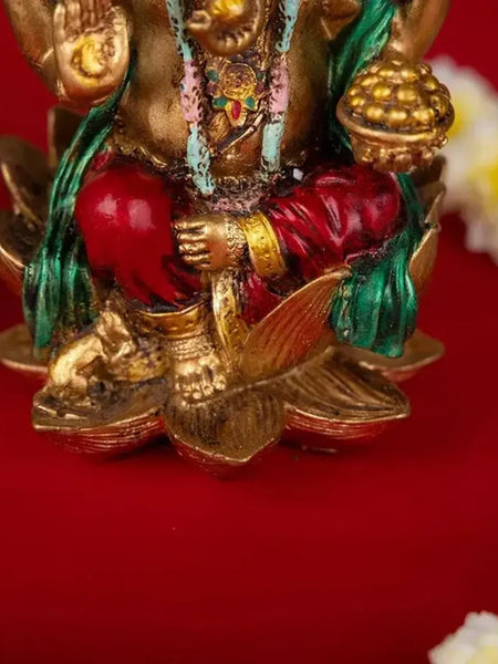 Red & Golden Laxmi Ganesh Idol Set for Diwali