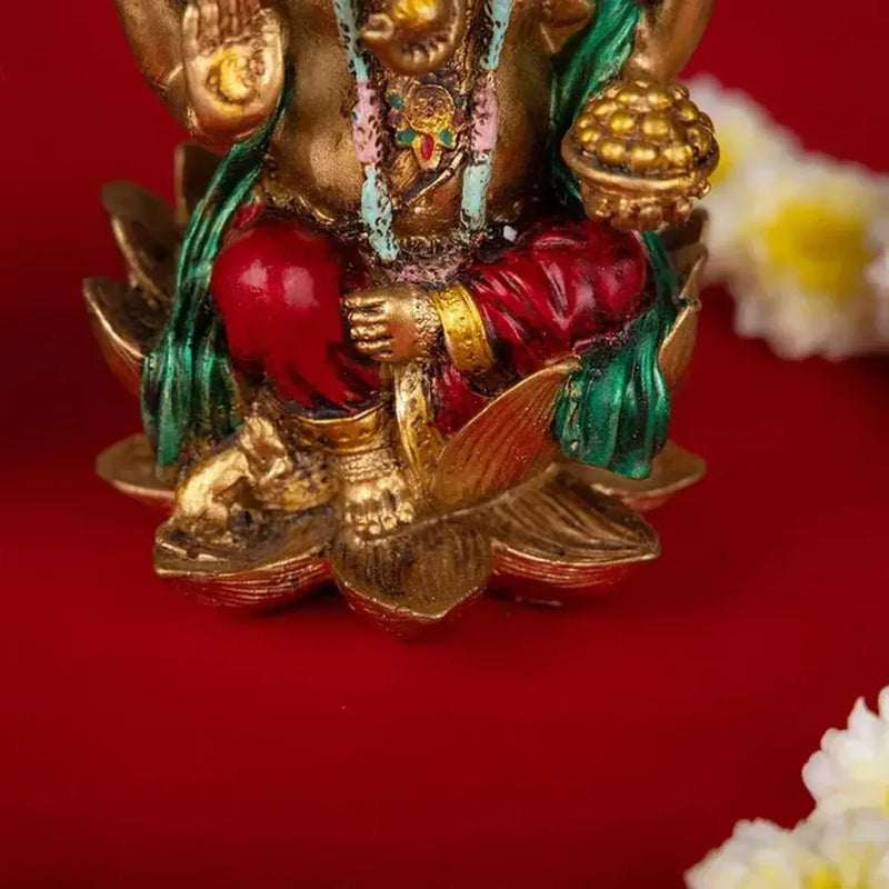 Red & Golden Laxmi Ganesh Idol Set for Diwali