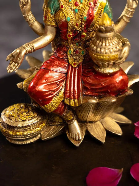 Red Goddess Lakshmi Idol for Diwali Pooja Decor