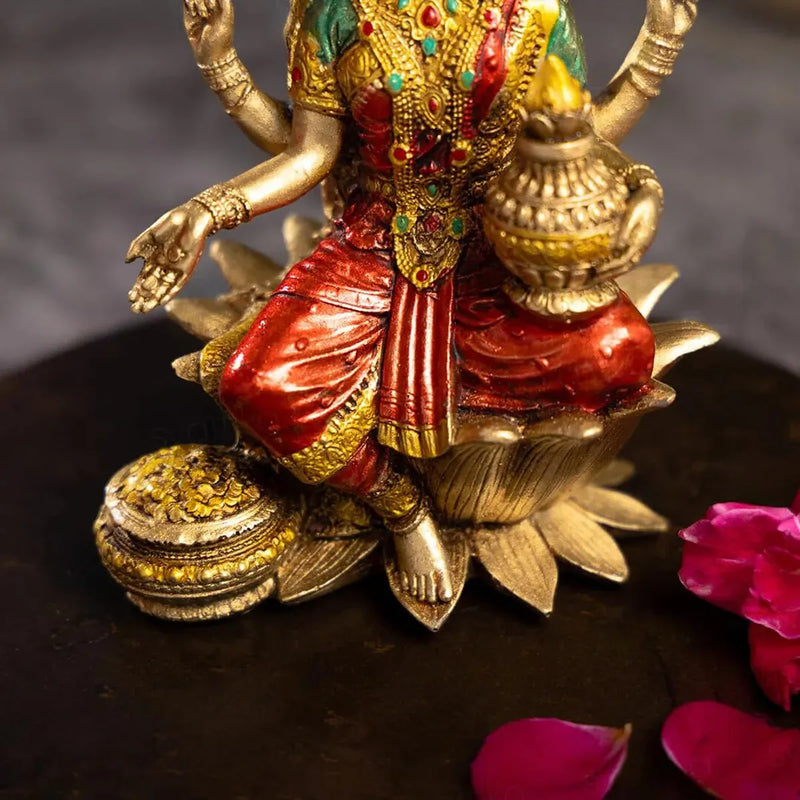 Red Goddess Lakshmi Idol for Diwali Pooja Decor