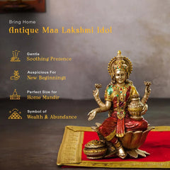 Red Goddess Lakshmi Idol for Diwali Pooja Decor