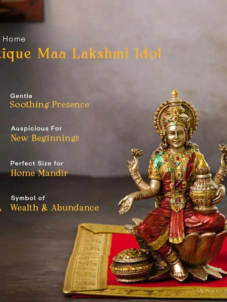 Red Goddess Lakshmi Idol for Diwali Pooja Decor