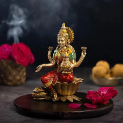 Red Goddess Lakshmi Idol for Diwali Pooja Decor