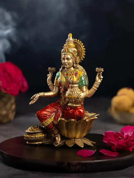 Red Goddess Lakshmi Idol for Diwali Pooja Decor