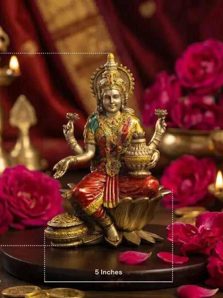 Red Goddess Lakshmi Idol for Diwali Pooja Decor