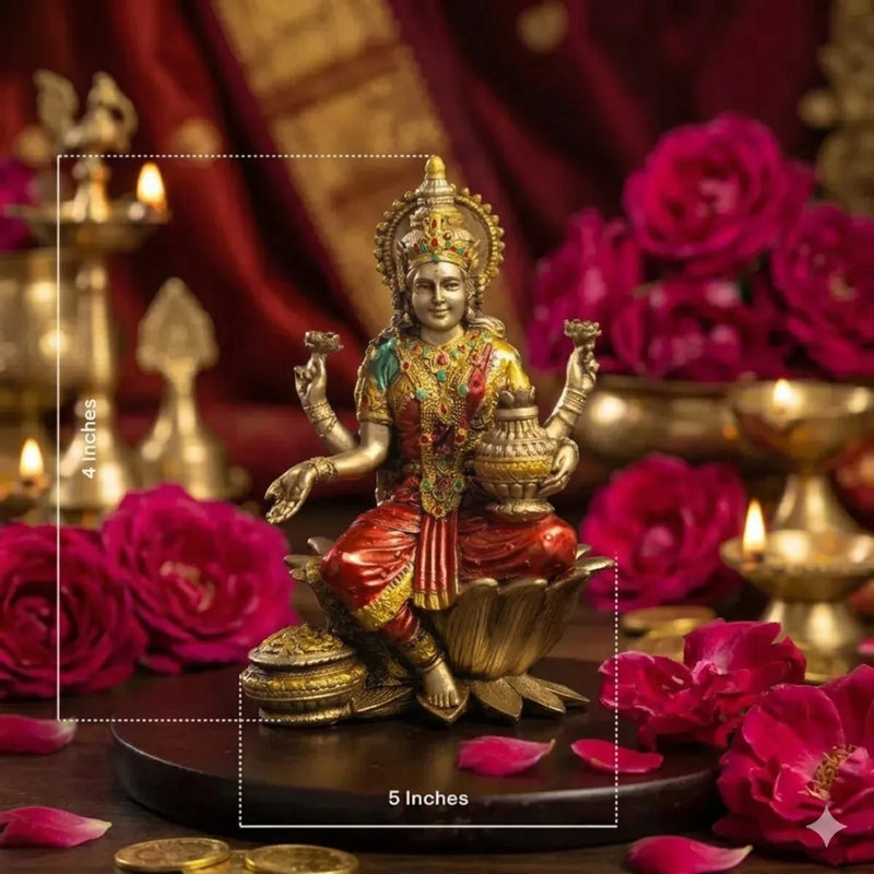 Red Goddess Lakshmi Idol for Diwali Pooja Decor
