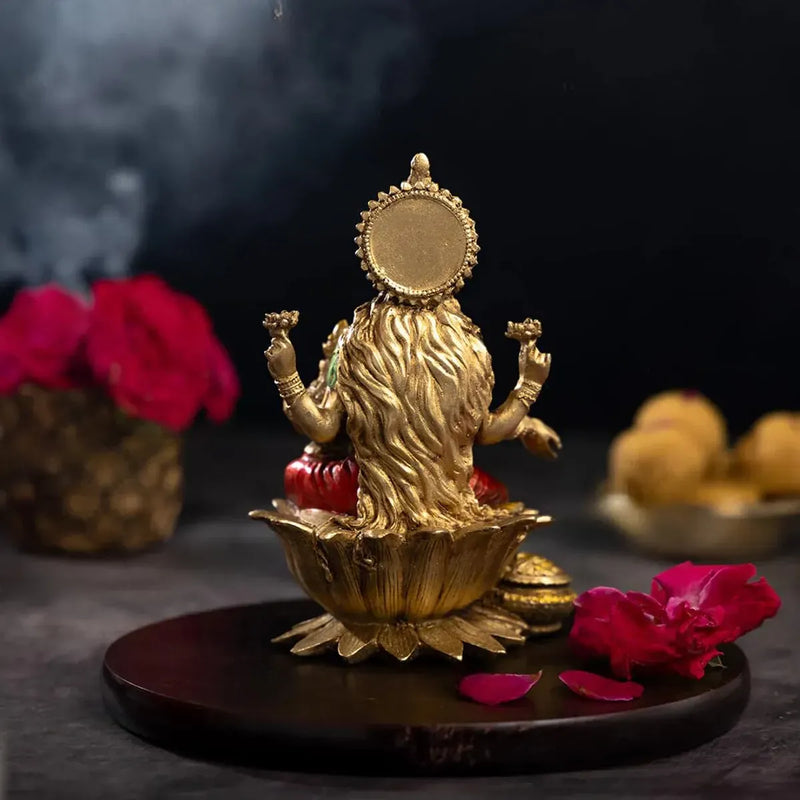 Red Goddess Lakshmi Idol for Diwali Pooja Decor