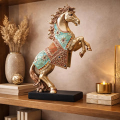 Royal Bejeweled Horse Showpiece Statue for Home Decor