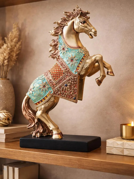 Royal Bejeweled Horse Showpiece Statue for Home Decor