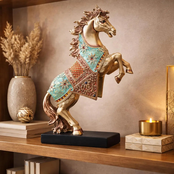 Royal Bejeweled Horse Showpiece Statue for Home Decor
