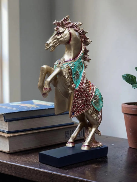 Royal Bejeweled Horse Showpiece Statue for Home Decor