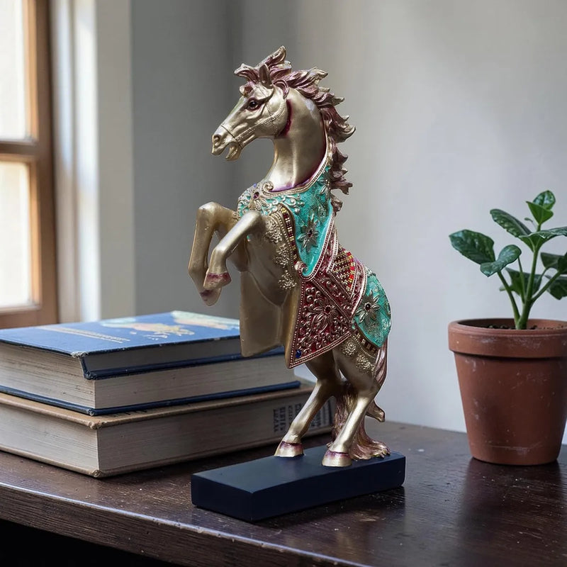 Royal Bejeweled Horse Showpiece Statue for Home Decor
