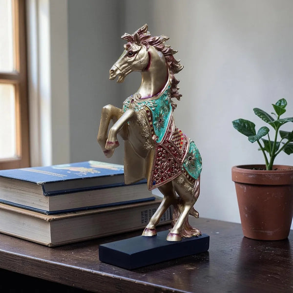 Royal Bejeweled Horse Showpiece Statue for Home Decor