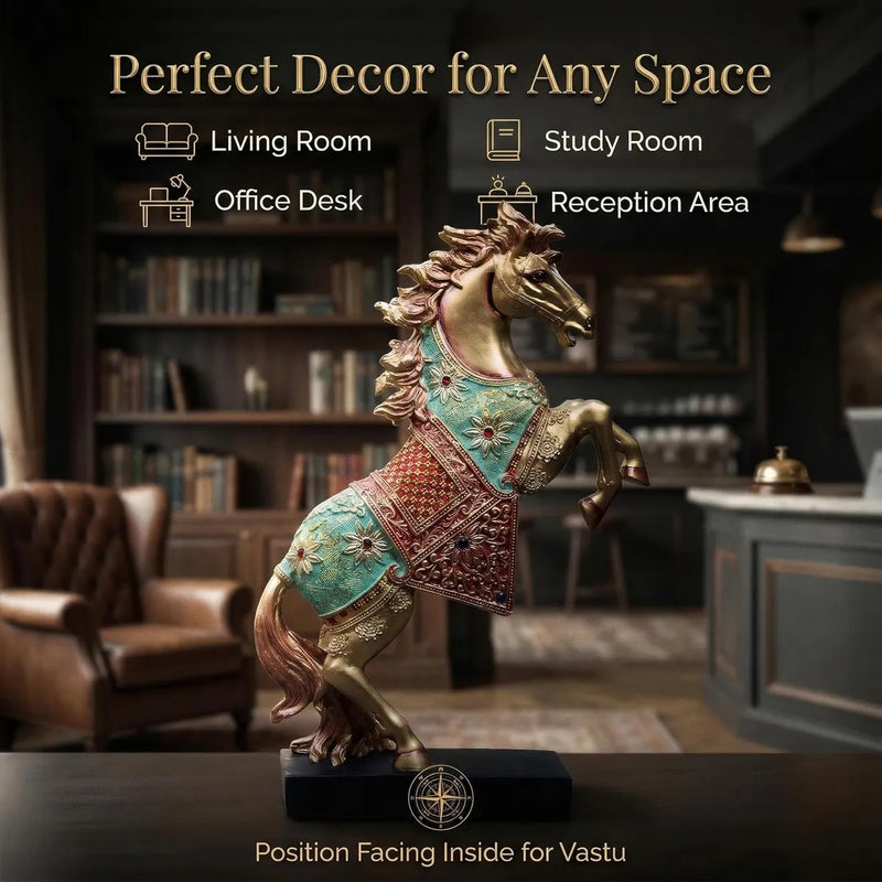 Royal Bejeweled Horse Showpiece Statue for Home Decor