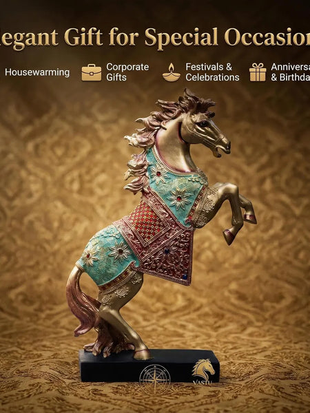 Royal Bejeweled Horse Showpiece Statue for Home Decor