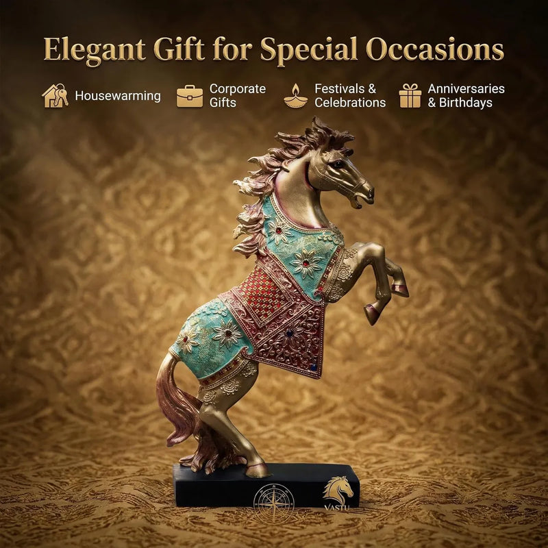 Royal Bejeweled Horse Showpiece Statue for Home Decor
